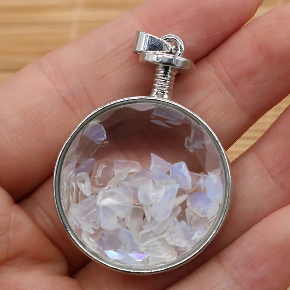 Améthystes naturelles, bouteille de souhait magique, pendentif clair, breloques en verre de cristal de guérison, bricolage de bijoux pour femmes et hommes