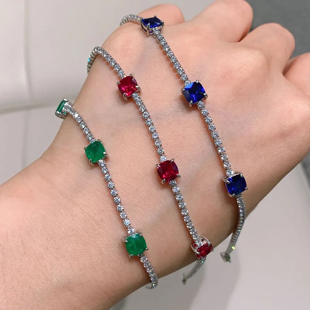KNRIcalls-Bracelet en Pierre Précieuse Créée pour Femme, Améthyste, Aigue-Marine, Joaillerie Fine, Vente en Gros, Accessoires Vintage, Cadeau