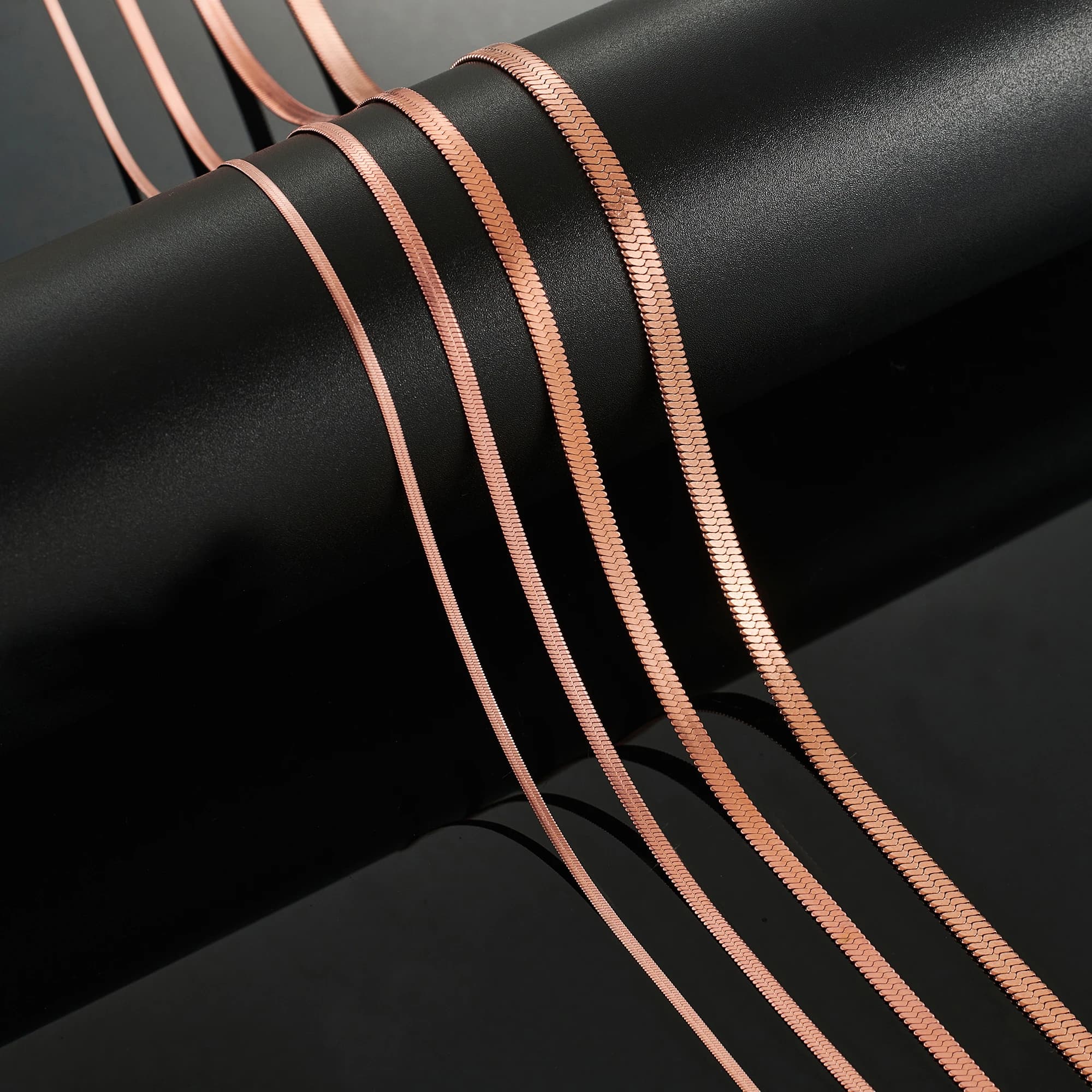Collier chaîne à lame plaquée or Rose, en acier inoxydable, de haute qualité, ras du cou pour hommes et femmes, accessoires de bijoux, cadeau 2/3/4/5mm