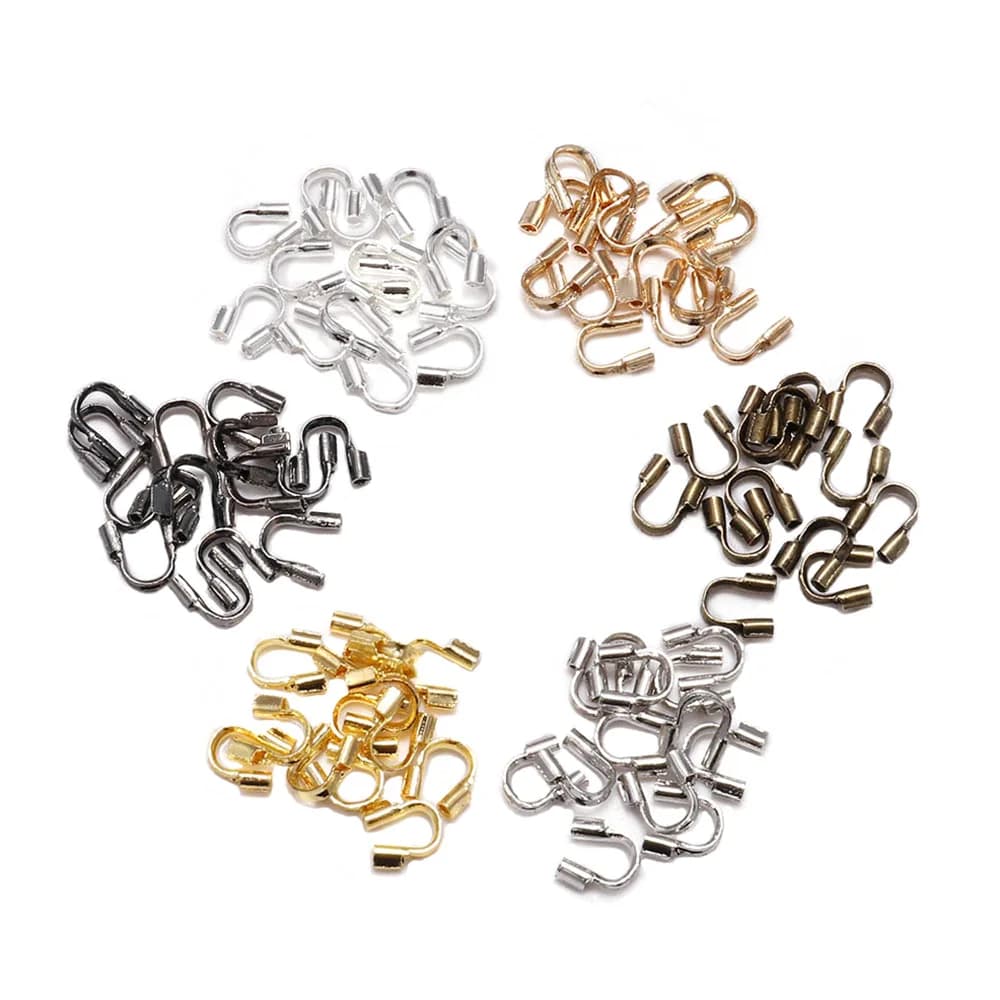 30-100 pièces 4.5x4mm protecteurs de fil garde de fil protecteurs boucles U forme accessoires fermoirs connecteur pour la fabrication de bijoux