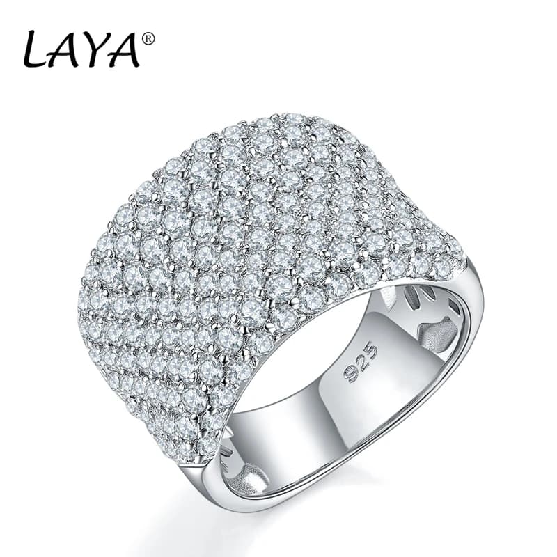 LAYA 925 en argent Sterling nouvelle mode haute qualité Zircon Vintage bague à la mode cadeau de luxe classique bijoux pour le mariage des femmes