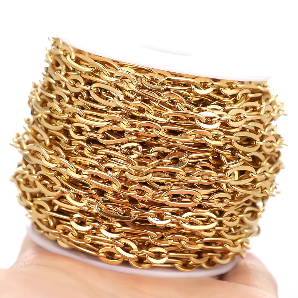 1 mètre en acier inoxydable plat croix chaîne lien collier Bracelet résultats composants pour bijoux à bricoler soi-même cadeaux faisant des fournisseurs