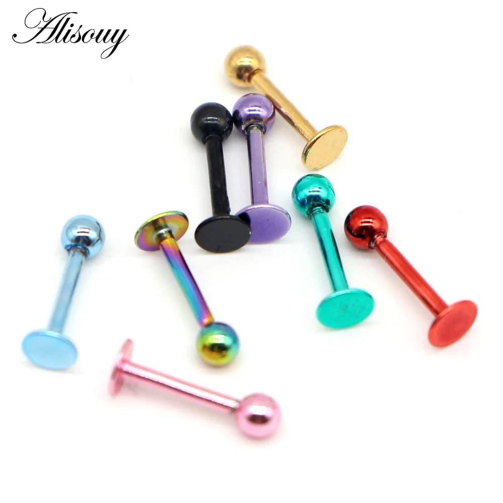 Alisouy 1 PC titane 16G lèvres anneaux Piercing Labret oreille anneaux oreille Stud oreille Piercing Tragus Piercing Sexy corps bijoux Piercing