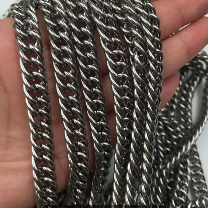 Chaîne à maillons lisses en acier inoxydable de 9 mm, 5 mètres, pour la fabrication de bijoux / marquage DIY pour hommes