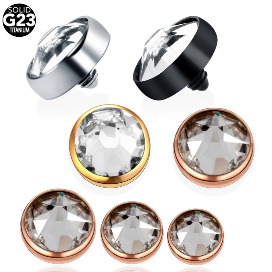 Micro ancre cutanée en titane G23, 1 pièce, ronde et claire, pour plongeur de la peau, Implant, Piercing, anneaux cachés, fixation, bijoux pour le corps