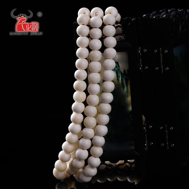 Perles de prière en vrac pour la fabrication de bijoux, accessoires de bijoux faits à la main, Tibet, Yak Sophia, ivoire blanc, 6mm,8mm,10mm,12mm,10 pièces