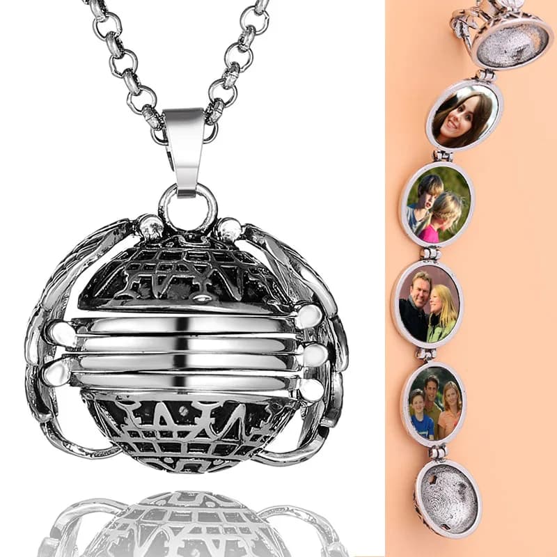 Bricolage Flash mémoire Photo pendentif bijoux Antique métal quatre couleurs ailes d'ange médaillon collier mode femmes accessoires romantiques