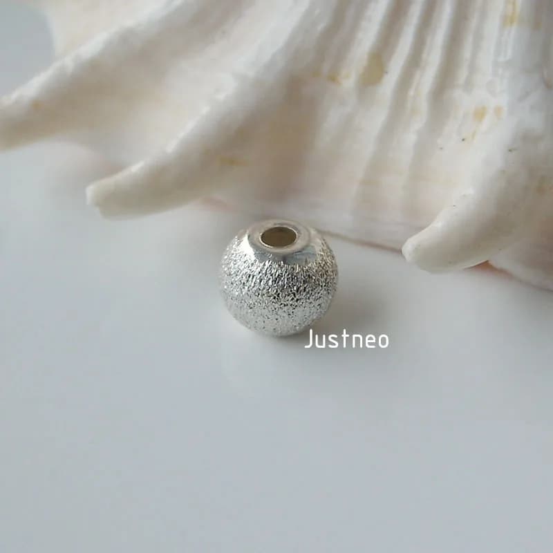 Perles rondes en argent sterling 925 massif avec bords plats, composants de bijoux, vente en gros