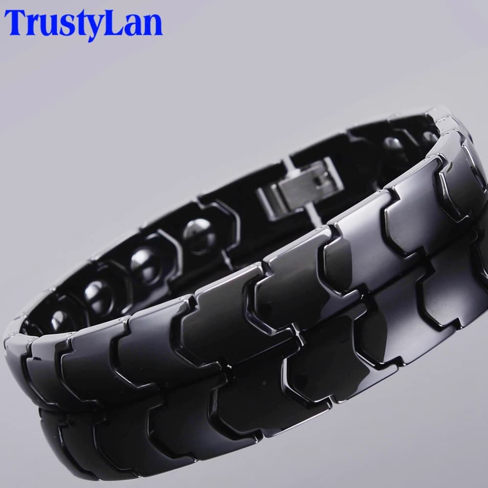 Bracelets en céramique noir et blanc pour hommes et femmes, thérapie magnétique thérapeutique, bijoux pour couples, accessoires, cadeaux