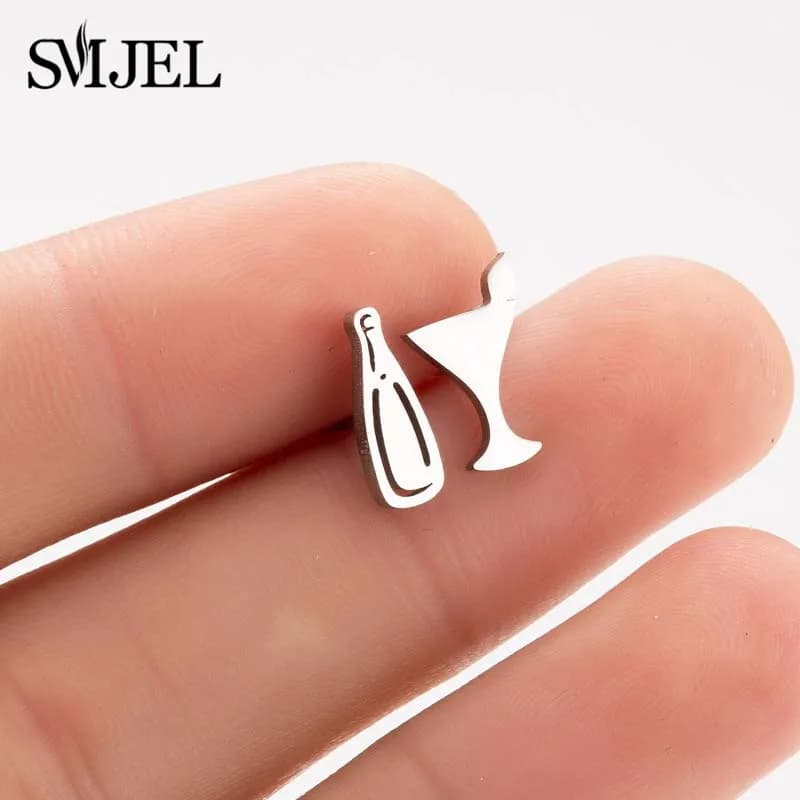 Petites boucles d'oreilles bière en verre pour femme