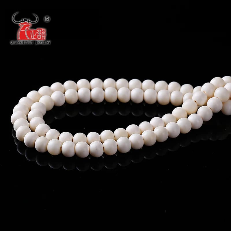 Perles de prière en vrac pour la fabrication de bijoux, accessoires de bijoux faits à la main, Tibet, Yak Sophia, ivoire blanc, 6mm,8mm,10mm,12mm,10 pièces