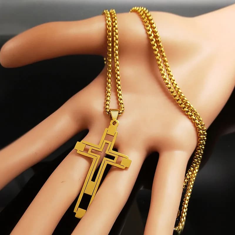Collier ras du cou en acier inoxydable pour hommes