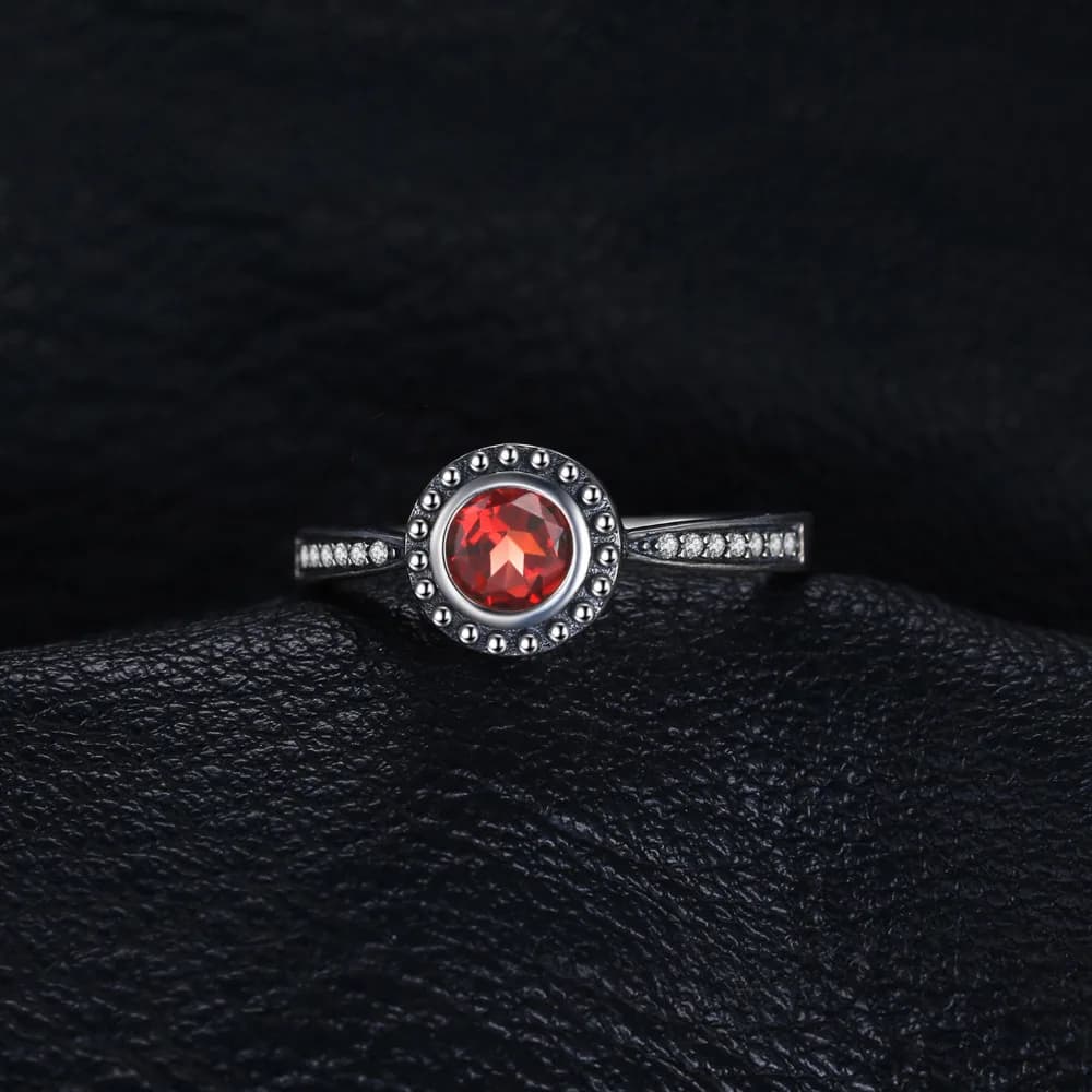 JewelryPalace Vintage 5mm grenat naturel 925 bague en argent Sterling pour femme mode pierres précieuses bijoux déclaration cadeau d'anniversaire