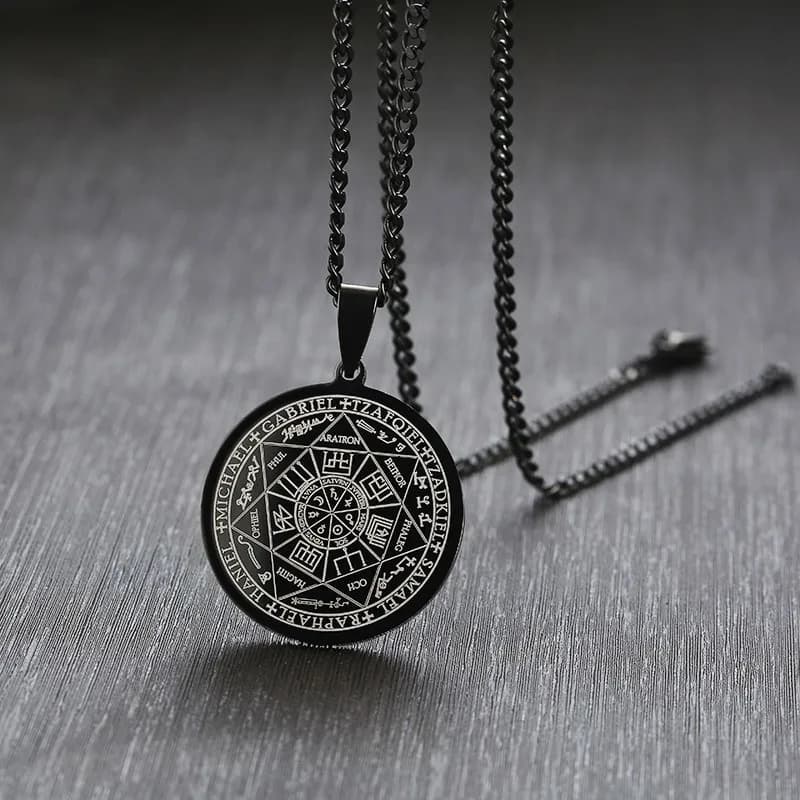 Sept archanges sceau Talisman ange bijoux pendentif magique collier occulte Gabriel Zadkiel Samael Raphael acier inoxydable