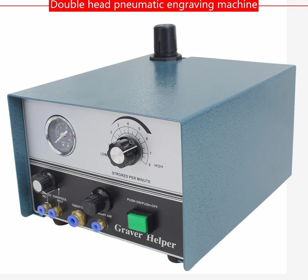 Machine de gravure pneumatique pour bijoux, 7gtool 110V/220V, graveur manuel à Double extrémité, outils de fabrication de bijoux Max