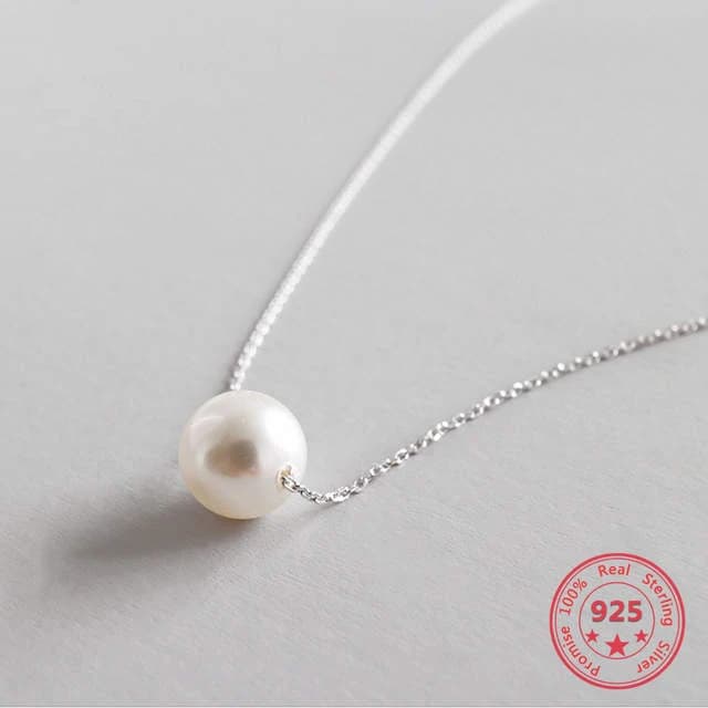 Collier de perles de coquillage élégant, couleur argent, pendentif pour femmes, bijoux