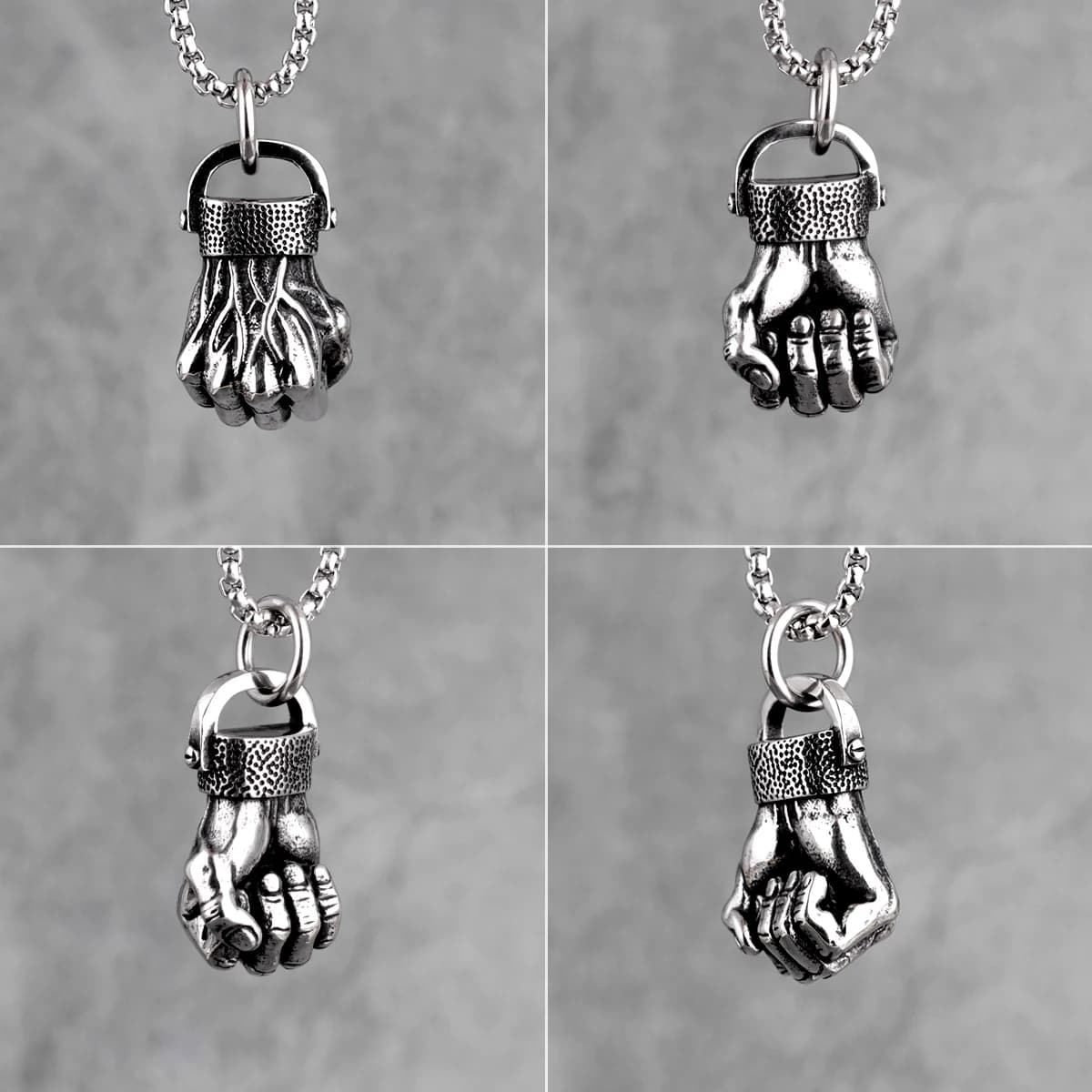 Anger poing – colliers et pendentifs de Fitness pour hommes, chaîne Punk pour petit ami, bijoux en acier inoxydable, cadeau créatif, vente en gros