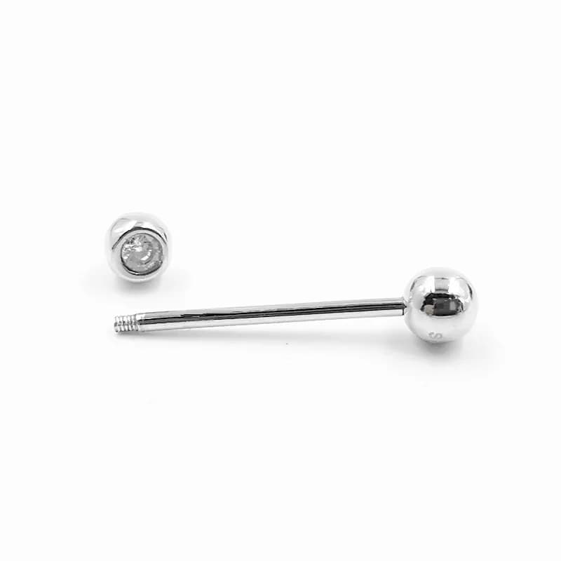 Barre de perçage en argent sterling 925, anneau de mamelon, langue, oreille, Barbell