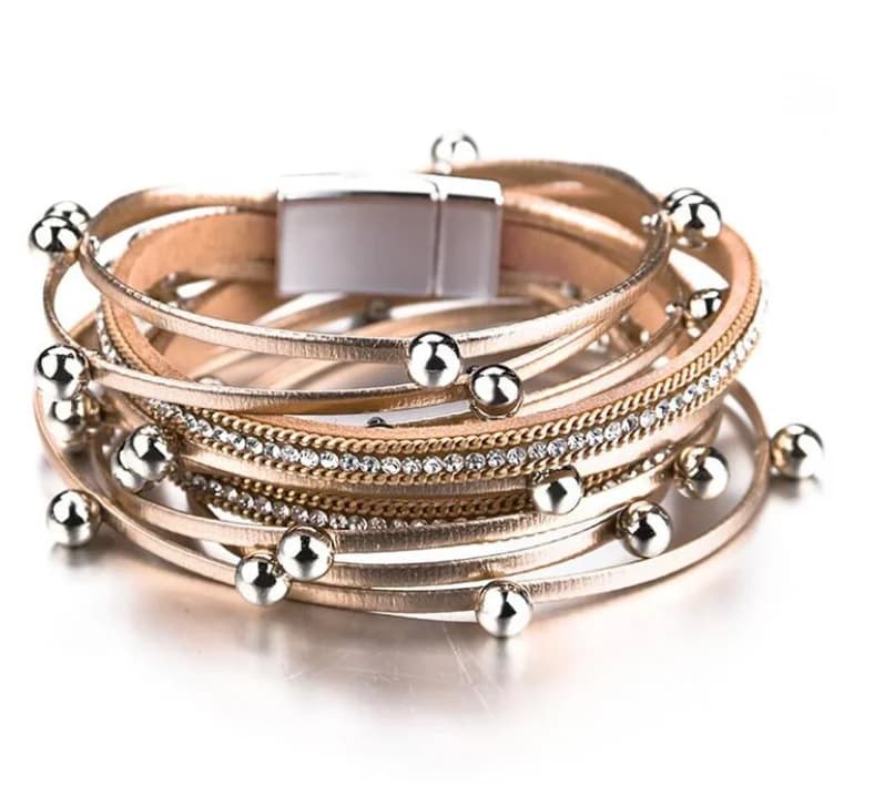 YLWHJJ – Bracelet enroulé en cuir perlé pour femmes, bijoux de marque, multicouche, avec breloque en cristal et métal, à la mode
