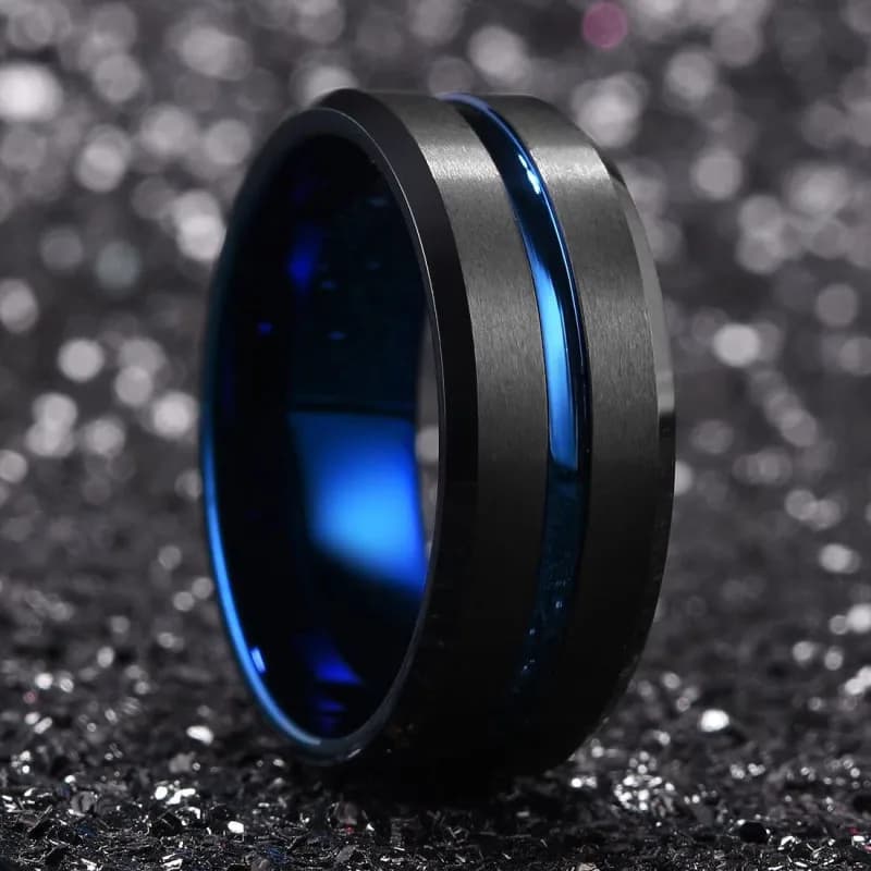 Bagues de mariage en tungstène noir pour hommes