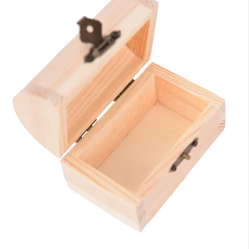1 pièces 12.5*6.5cm Fine petite boîte en bois bijoux boîte de rangement en bois boîte-cadeau à la main artisanat maison Case