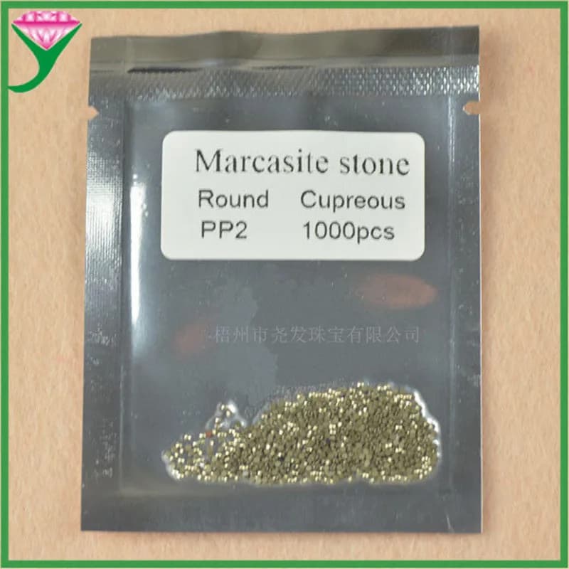 200 pcs/Lot 0.8 ~ 2.5mm fond plat forme ronde pyrite naturelle marcassite pierre gemmes perles en vrac pour la fabrication de bijoux bricolage