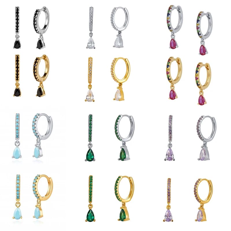 BOAKO cerceaux Piercing 925 boucles d'oreilles en argent Sterling boucles d'oreilles pour femmes argent/or bijoux à la mode Zircon Lurury diamant