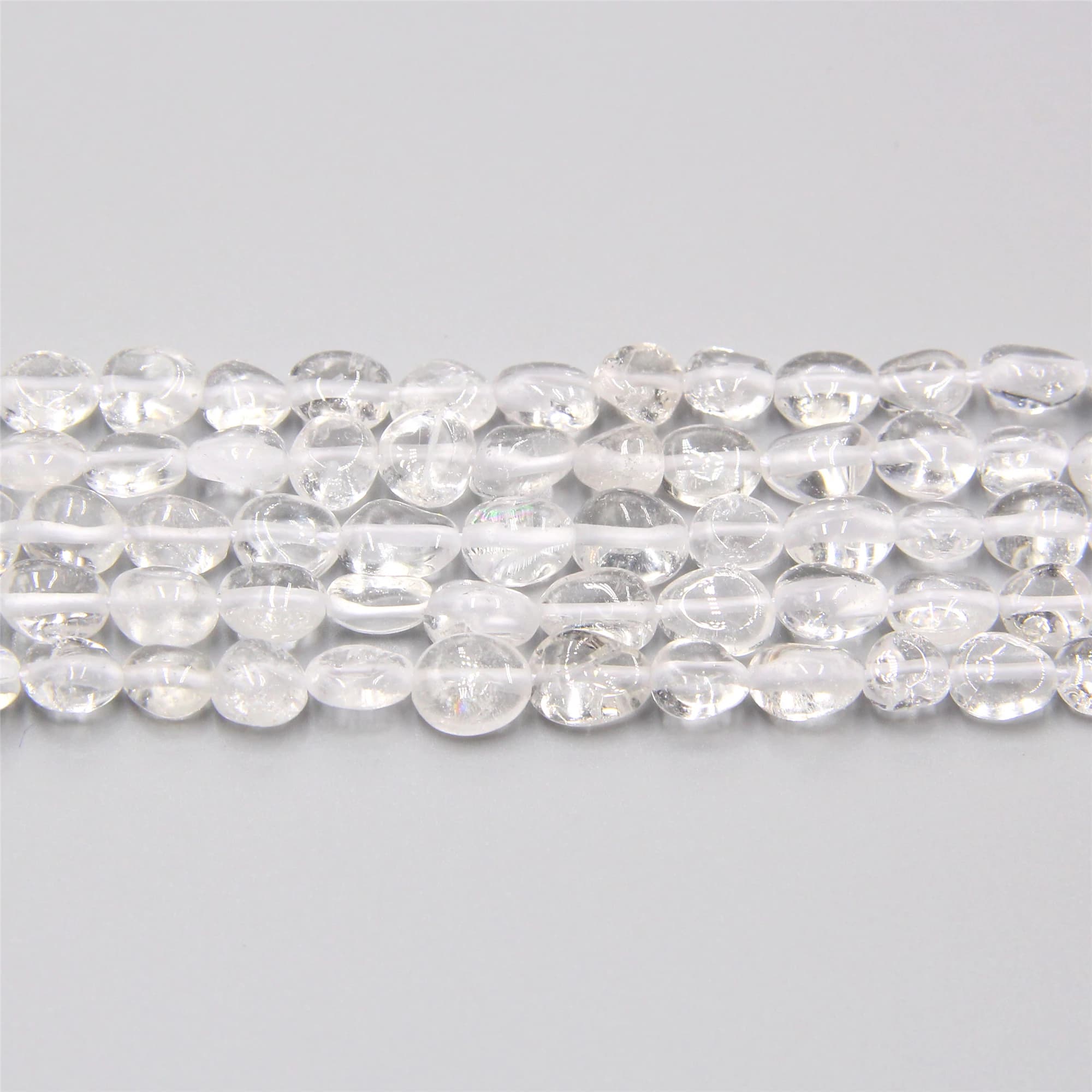 Perles de Quartz en cristal blanc clair, galets lisses de forme libre, pour la fabrication de bijoux, bricolage, Bracelet, collier, boucle d'oreille, cadeau, 6-10mm