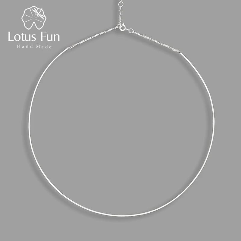 Lotus Fun – Collier minimaliste en or 18K, chaîne en argent Sterling 925 véritable, bijoux fins faits à la main pour femmes, Collier Acessorios