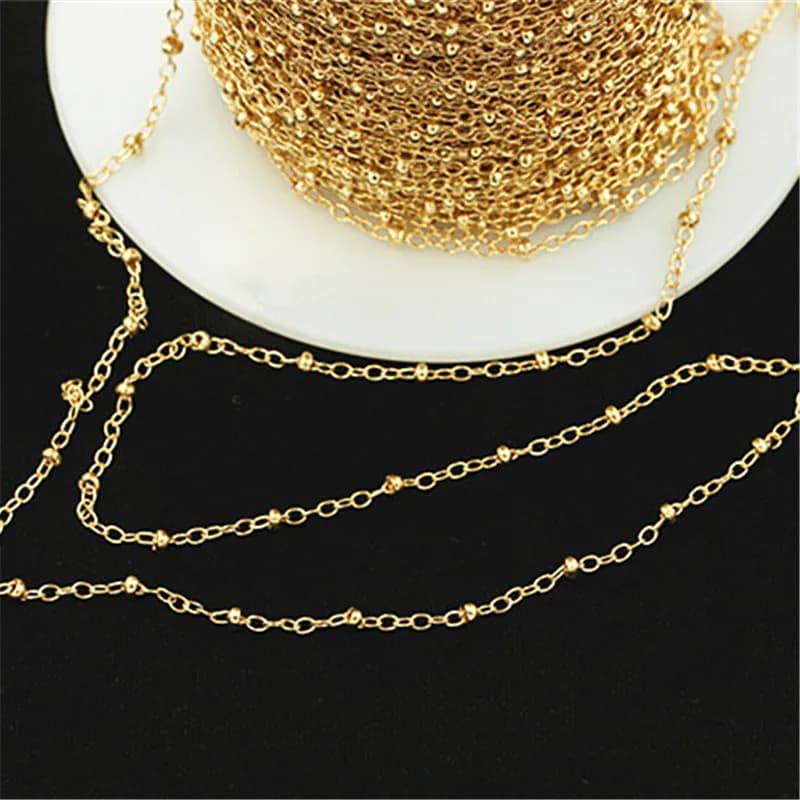 Chaîne satellite en or véritable 14 carats