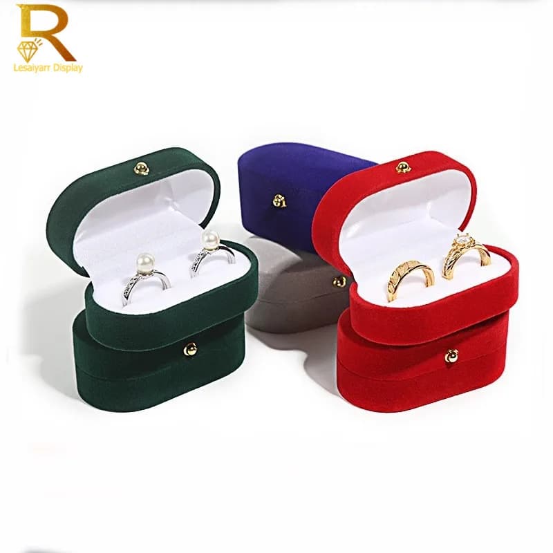 Boîte à bibelots en velours, boîte à bagues, organisateur De bijoux, boîte à bagues doubles, boîte à bijoux, boîte cadeau De mariage, Joyeros Organizador De Joyas