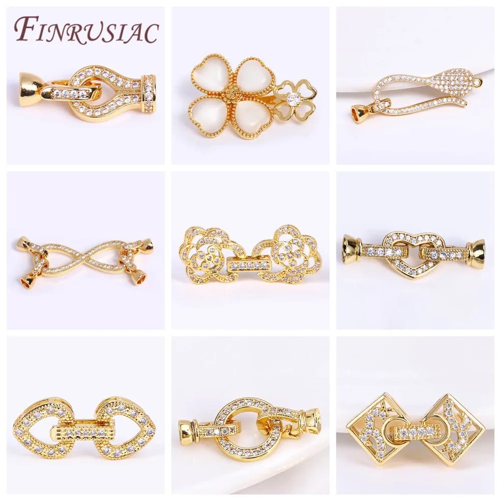 Fermoirs de perles plaqués or 18 carats pour connecteurs de bijoux, accessoires de bracelets de bricolage, serrures pour bijoux, fournitures exécutives