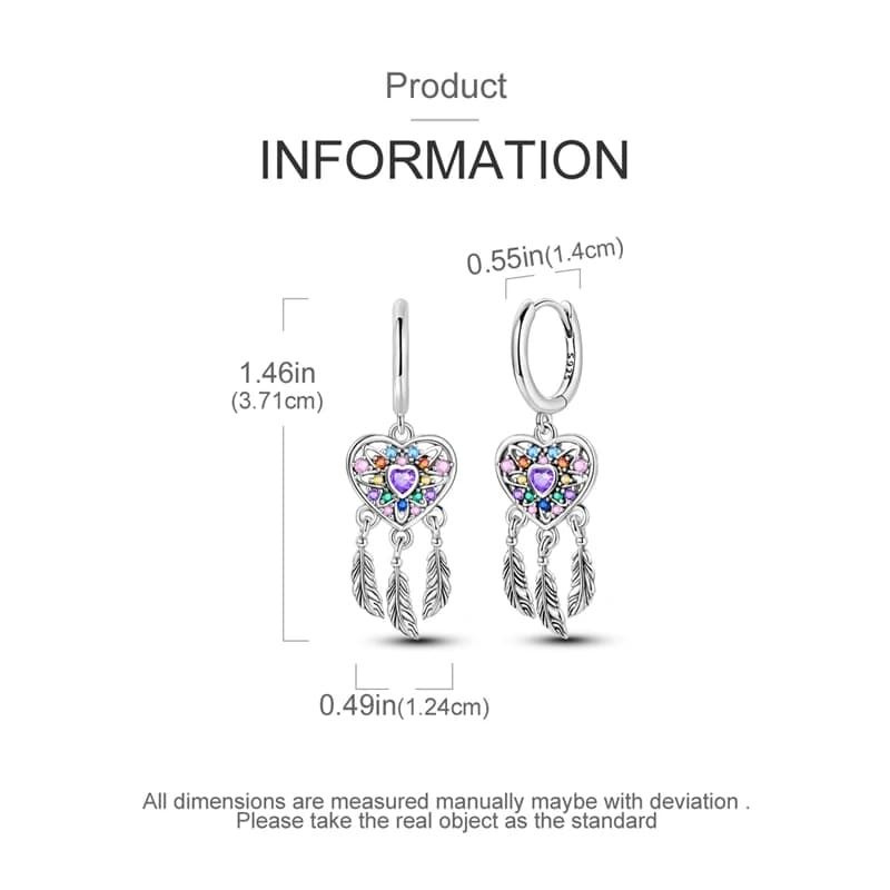 Boucles d'oreilles attrape-rêves en forme de cœur, en argent Sterling 925, originales pour femmes, bijoux de fête d'anniversaire, à faire soi-même, à la mode, cadeau, offre spéciale