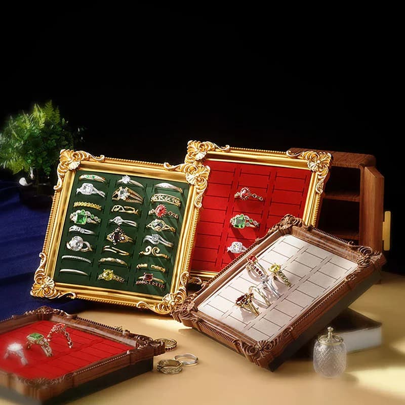 Présentoir à bijoux Vintage, cadre Photo de style européen, plateau de rangement pour bagues et bijoux, ornements d'exposition de coiffeuse
