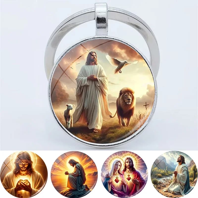 Porte-clés pendentif jésus