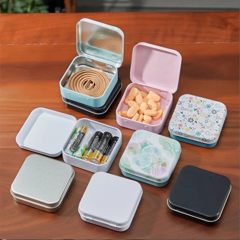 Boîte portable en fer blanc décorative et pratique de 7