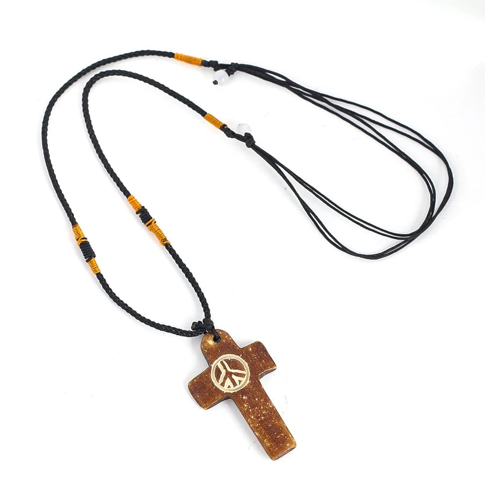 Collier pendentif croix naturelle Bœuf Sophia pour hommes et femmes, symboles de la paix, amulette porte-bonheur, breloques en UL, bijoux de bon augure, cadeau