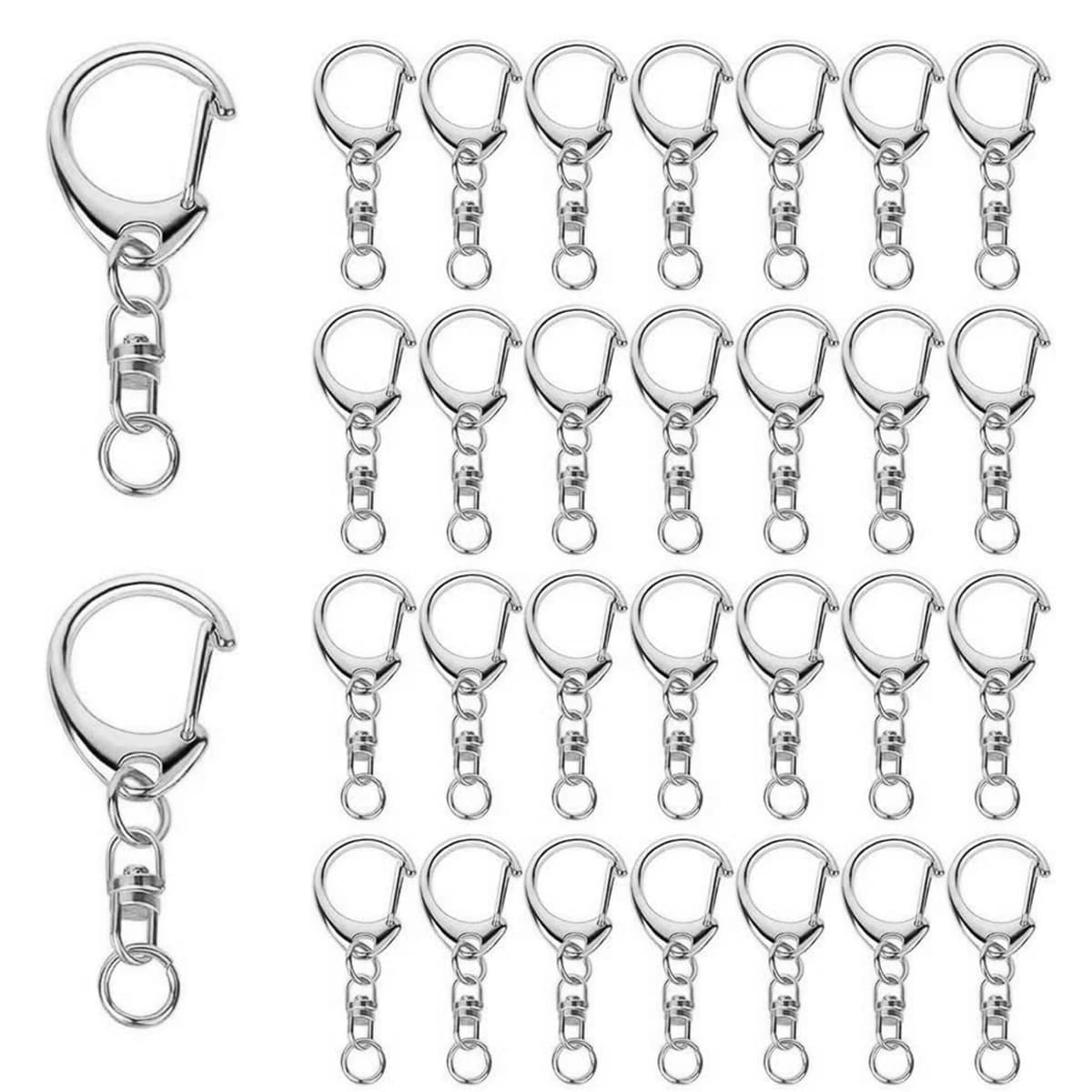 20 ensembles d'accessoires porte-clés en forme de C à dégagement rapide, 20 porte-clés et 20 petits anneaux pour suspendre des articles en macramé, artisanat DIY