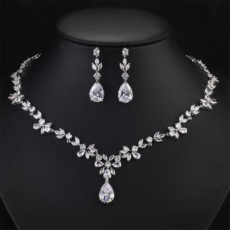 ZAKOL marque de luxe AAA Zircon boucles d'oreilles collier ensemble de bijoux magnifique cristal dubaï bijoux de fête de mariage
