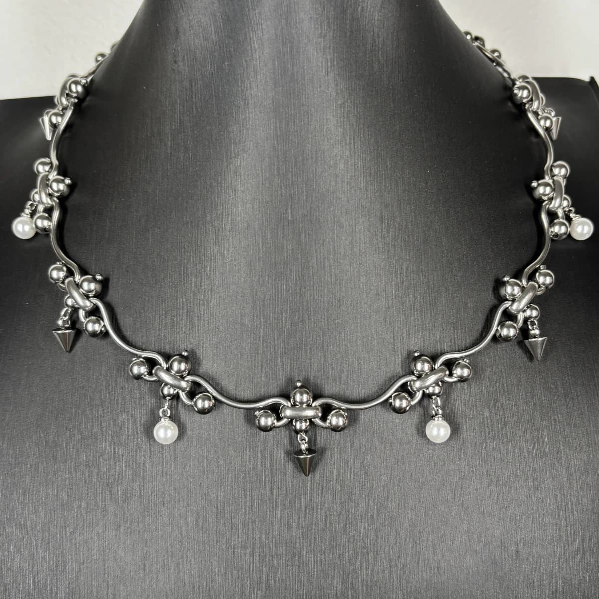 Collier Punk chaîne en métal Rivet perle irrégulière Cool Hip-hop unisexe collier accessoires tour de cou pour femmes hommes bijoux