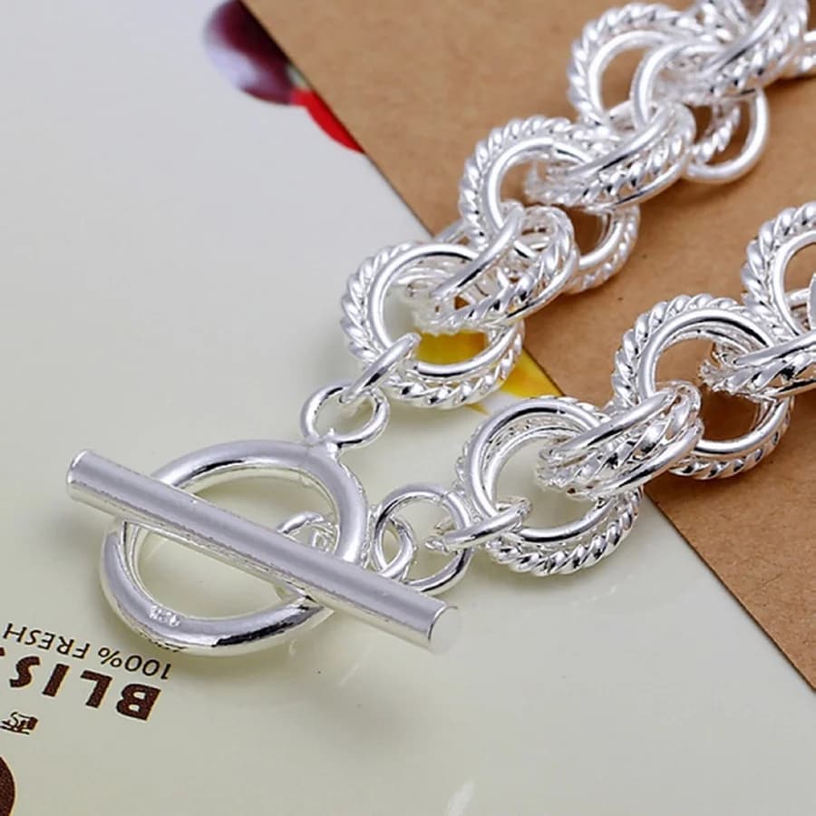 Bijoux en argent Sterling 925 de haute qualité, jolis Bracelets populaires à la mode, cercle de fête de mariage, prix d'usine