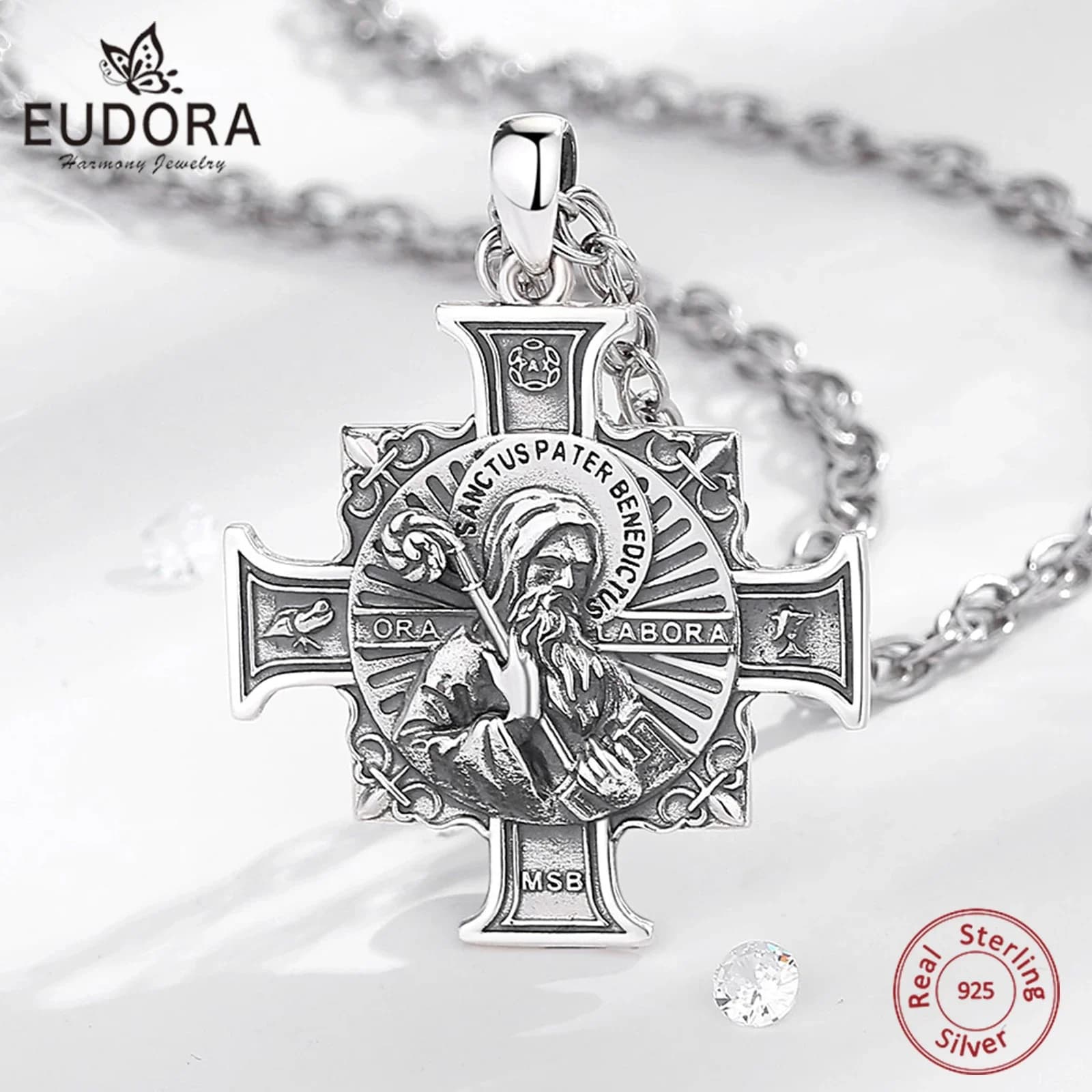 Eudora-Collier Médaille Saint Benoît pour Homme et Femme