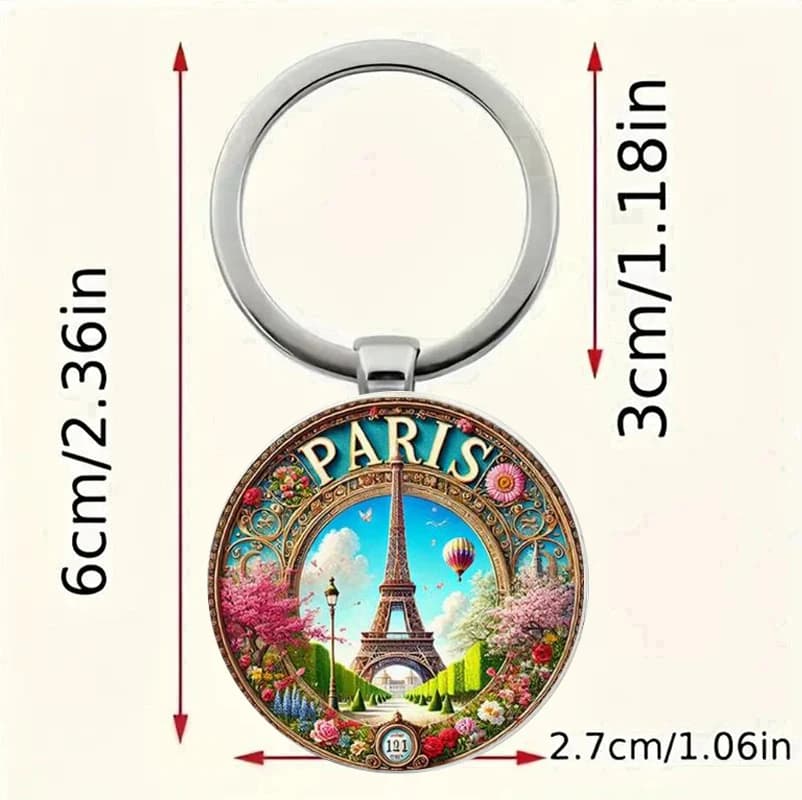 Porte-clés Tour Eiffel - alliage de zinc de style rétro avec Tour Eiffel et design de style parisien adapté aux voyageurs et à la mode