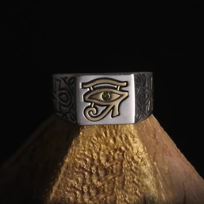 HX – bague couleur argent pour hommes, rétro européen et américain, œil d'horus, pharaon égyptien, bijoux tendance pour femmes