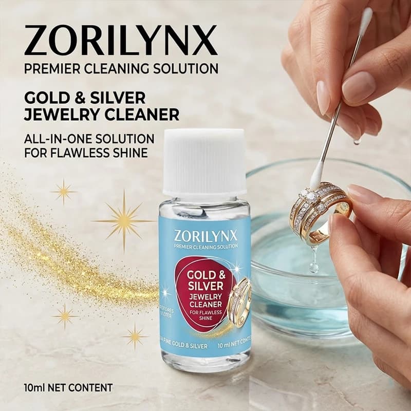 Solution de nettoyage pour bijoux en métaux fins et pierres précieuses, liquide de polissage professionnel pour une brillance impeccable, 10 ml ZORILYNX