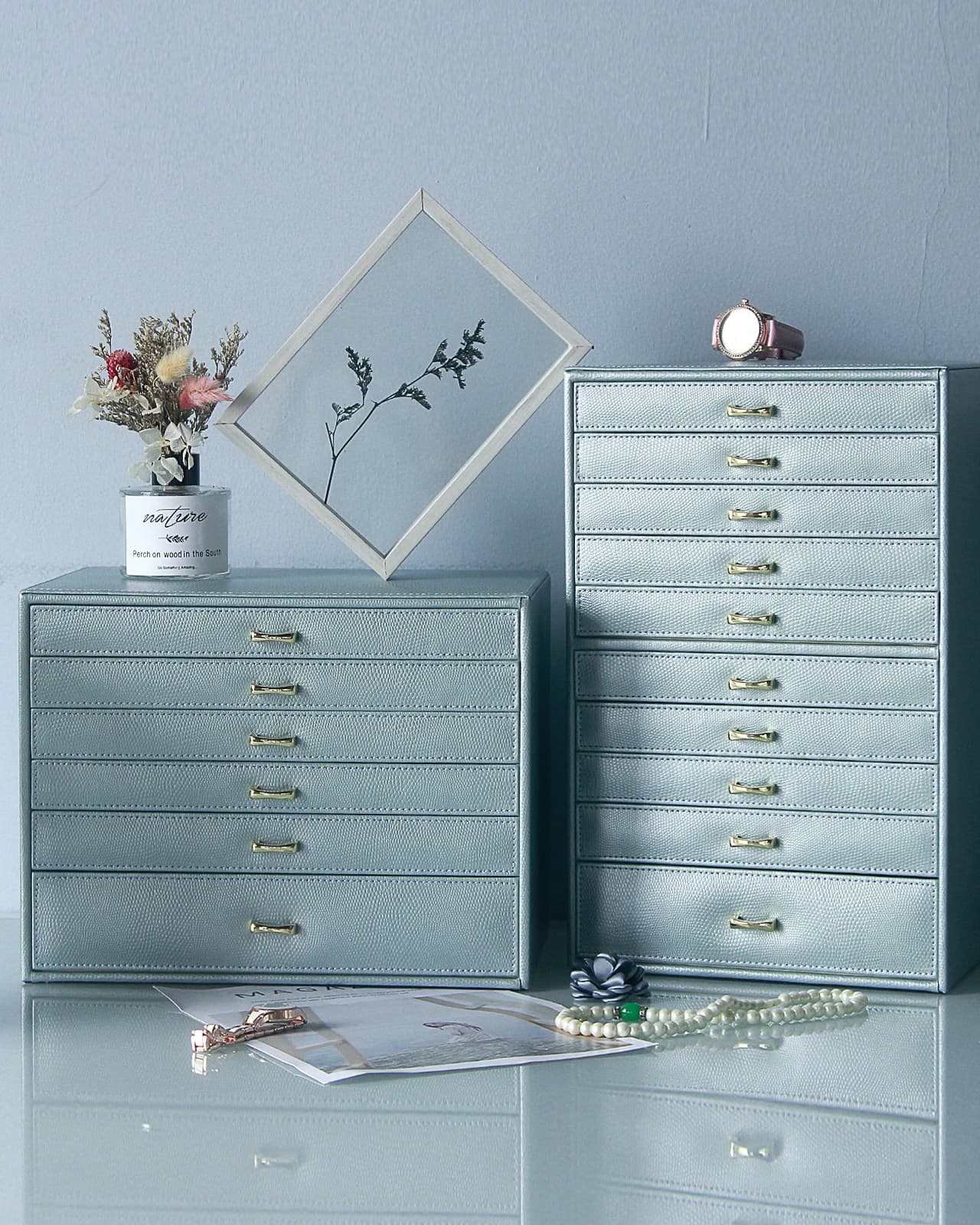 Grande boîte de rangement pour bijoux pour femmes