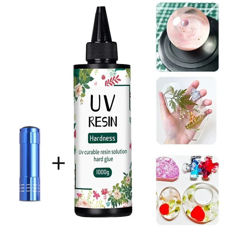 Colle résine UV 20g/50g/100g/250g/1000g, résine époxy et lampe UV, haute transparence, séchage rapide et haute dureté pour bijoux à bricoler soi-même