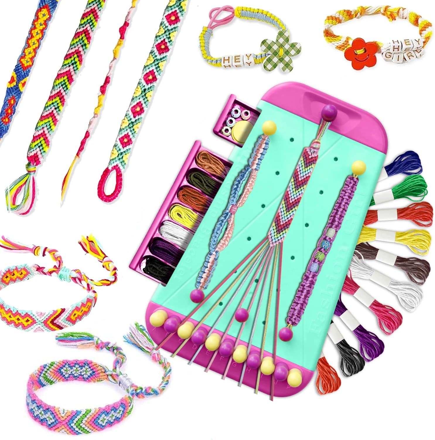 Kit de fabrication de bracelets, jouet pour filles, artisanat d'amitié, Kit de fabrication de cordes pour cadeau d'anniversaire, bijoux à bricoler soi-même