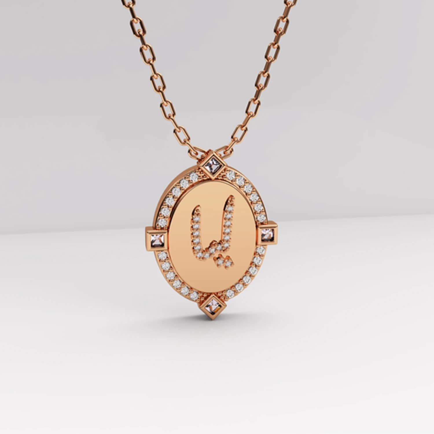 Collier arabe personnalisé pendentif en diamant plaqué or 3D18k, cadeau de remise de diplôme pour fille, bijoux cadeaux islamiques personnalisés