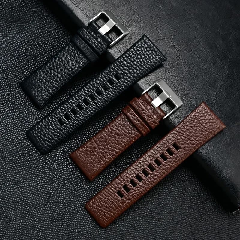 Bracelet en cuir véritable pour Diesel DZ7312 DZ7314, 22mm 24mm 26mm 27mm 28mm 20mm 32mm, noir marron, Bracelet de montre en cuir de vache pour hommes